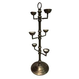 Vintage Style Pottery Barn Metal Candleholder Multi-Tier Candelabra Accent Decor